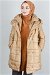 Hooded Inflatable Coat Camel - Thumbnail
