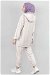 Hooded Velvet Suit Cream - Thumbnail