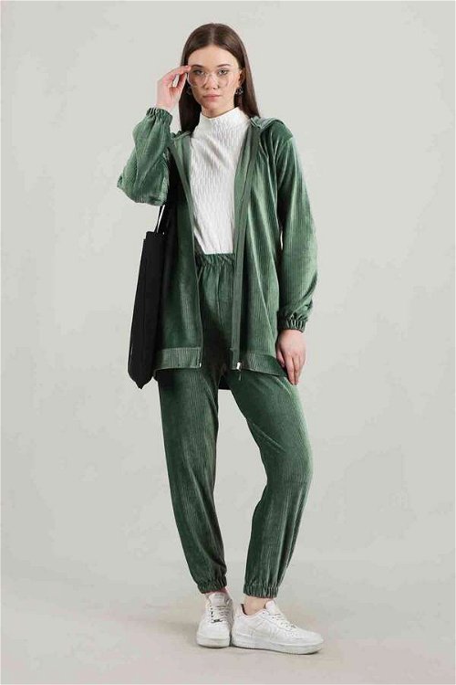 Zulays - Hooded Velvet Suit Mint