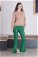 İspanyol Paça Deri Pantolon Yeşil - Thumbnail