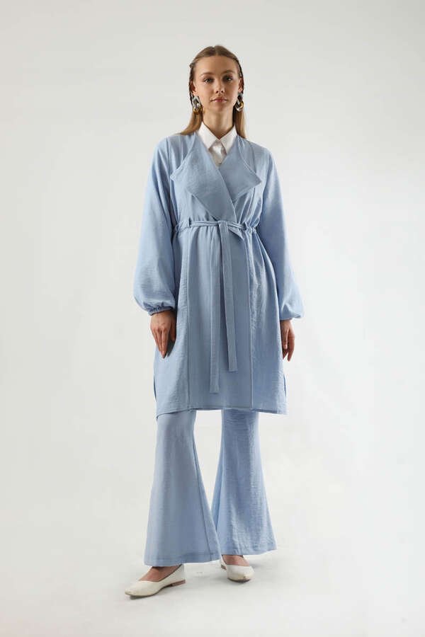 İspanyol Paça Kimono Takım Bebe Mavisi