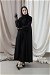 Kapüşonlu Elbise Ferace Siyah - Thumbnail