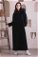Kapüşonlu Elbise Siyah - Thumbnail