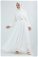 Kemeri Taşlı Elbise Beyaz - Thumbnail
