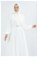 Kemeri Taşlı Elbise Beyaz - Thumbnail