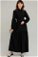 Zulays - Kemerli Kol Detaylı Elbise Siyah
