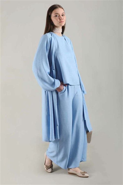 Keten Kimono Takım Açık Mavi