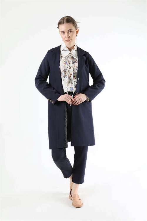 Klasik Blazer Ceket Takım Lacivert