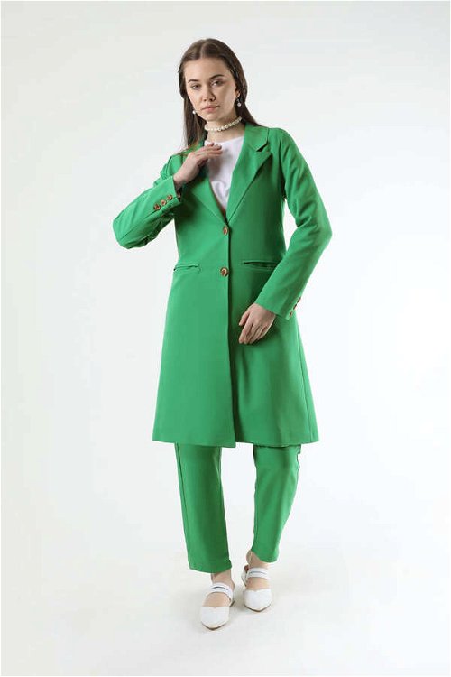 Klasik Blazer Ceket Takım Yeşil
