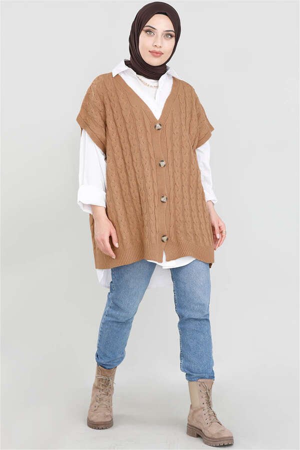 Knit Patterned Sweater Brown