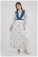 Kuşak Detaylı Elbise İndigo - Thumbnail