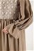 Lace Detail Frilly Dress Camel - Thumbnail