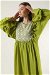 Lace Detail Frilly Dress Pistachio Green - Thumbnail