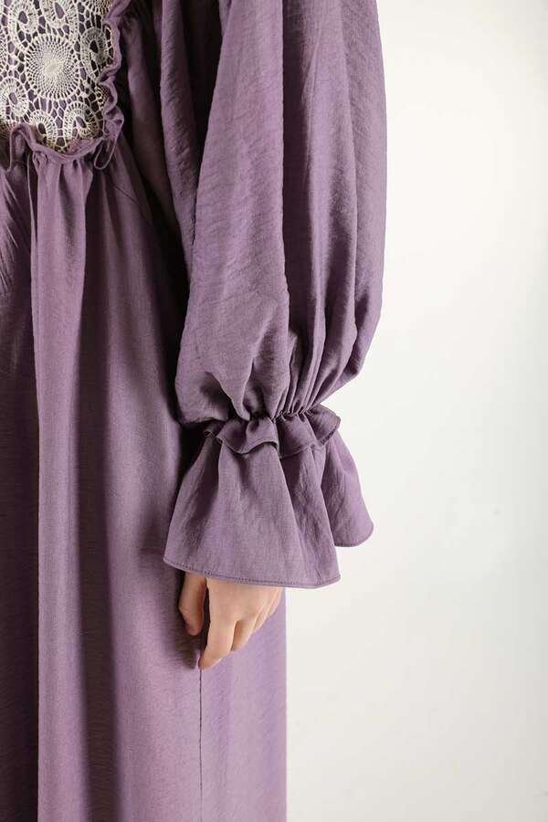 Lace Detail Frilly Dress Purple
