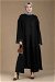 Lace Detailed Abaya Suit Black - Thumbnail
