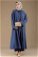 Zulays - Lace Detailed Abaya Suit İndigo