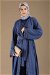 Lace Detailed Abaya Suit İndigo - Thumbnail