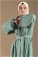 Lace Detailed Abaya Suit Mint - Thumbnail
