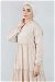 Layered Pleated Dress Beige - Thumbnail