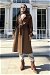 Leather Suede Trench Coat Tan - Thumbnail