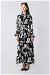 Lily Pattern Dress Black - Thumbnail