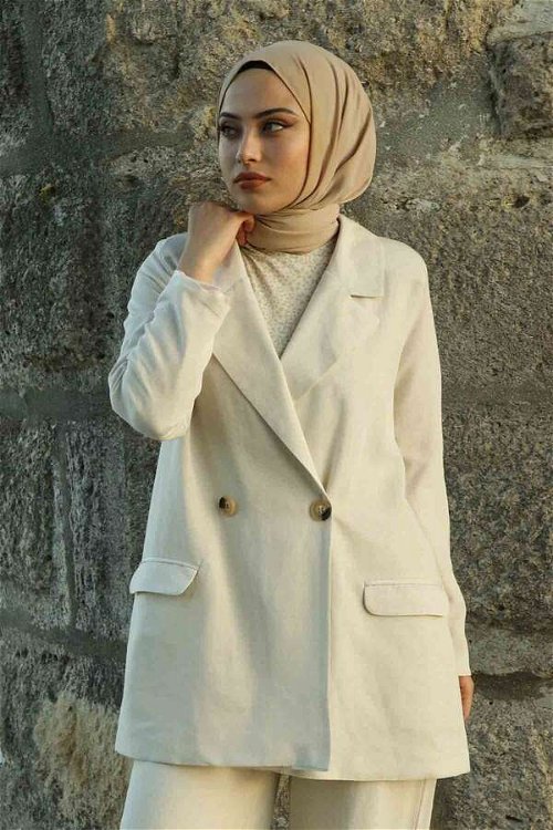 Linen Jacket Suit Cream