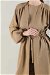 Linen Kimono Suit Camel - Thumbnail
