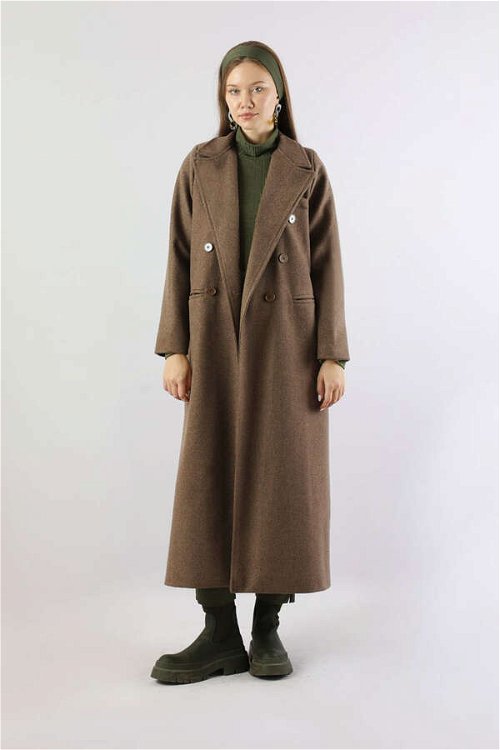 Long Oversize Cachet Coat Brown
