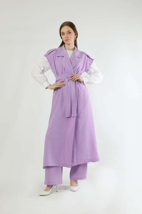 Long Vest Triple Suit Lilac