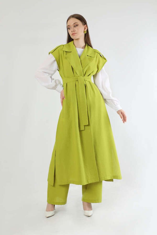 Zulays - Long Vest Triple Suit Oil Green