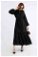 Nare Kuşaklı Elbise Siyah - Thumbnail