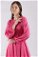 Nervür Detaylı Kloş Elbise Fuşya - Thumbnail