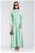 Nervür Detaylı Kloş Elbise Mint - Thumbnail