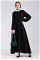 Zulays - Nervür Detaylı Kloş Elbise Siyah