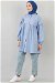 Front Robe Lace Shirt Blue - Thumbnail