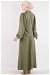 Ottoman Patterned Skirt Set Khaki - Thumbnail