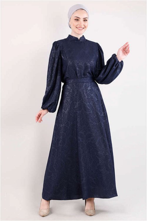 Ottoman Patterned Skirt Set Navy BLue