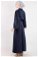 Ottoman Patterned Skirt Set Navy BLue - Thumbnail