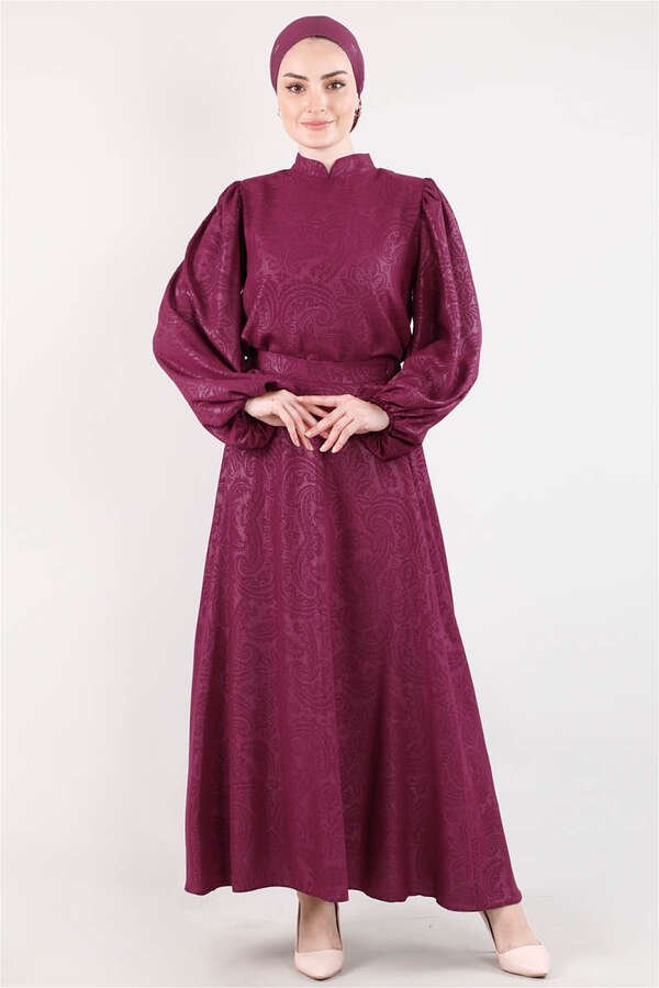 Ottoman Patterned Skirt Set Plum