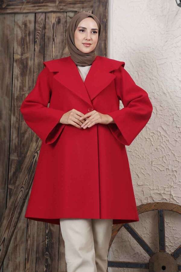 Oversize Cachet Coat Red
