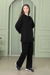 Oversize Double Knitwear Suit Black - Thumbnail