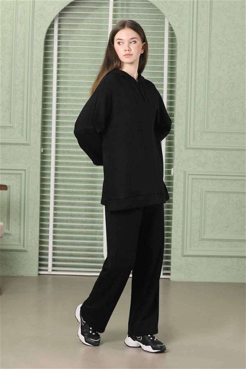 Oversize Double Knitwear Suit Black