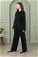 Oversize Double Knitwear Suit Black - Thumbnail