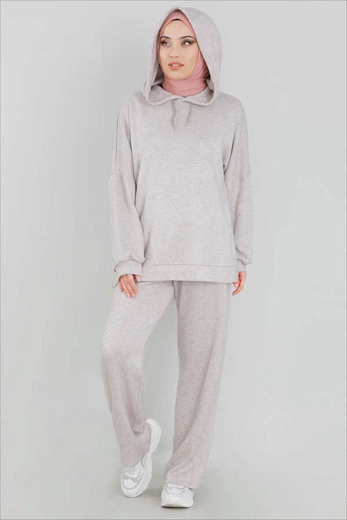 Zulays - Oversize Double Knitwear Suit Gravel