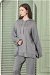 Oversize Double Knitwear Suit Grey - Thumbnail