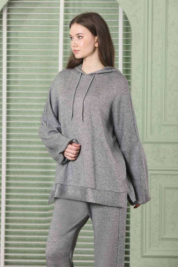 Oversize Double Knitwear Suit Grey