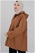 Oversize Hooded Short Trench Coat Tan - Thumbnail