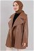 Oversize Leather Jacket Tan - Thumbnail