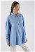 Oversize Muslin Shirt Baby Blue - Thumbnail