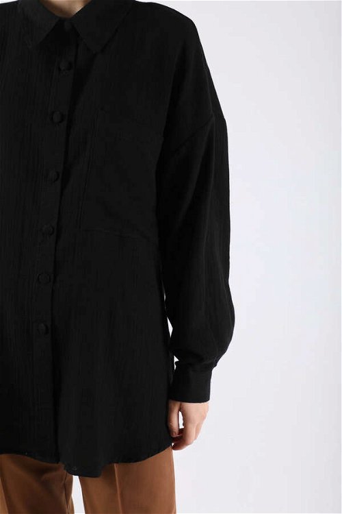 Oversize Muslin Shirt Black